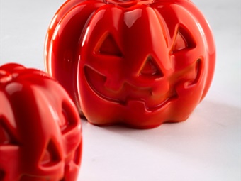 STAMPO SILICONE MONOPORZIONE ZUCCA HALLOWEEN DIAM MM 68X H 55 - 15 IMPRONTE - 125 ML