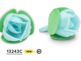 DEC CIALDA ROSE AZZURRA CON 3 FOGLIE PZ 180