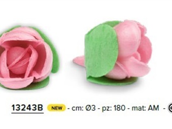 DEC CIALDA ROSE ROSA CON 3 FOGLIE PZ 180