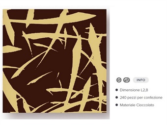 DEC CIO QUADRATO TRATTI GIALLI CC FONDENTE CM 2,8 PZ 240