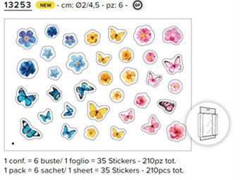 DEC DECORSTICKER FARFALLE FIORI (210 PZ TOT)
