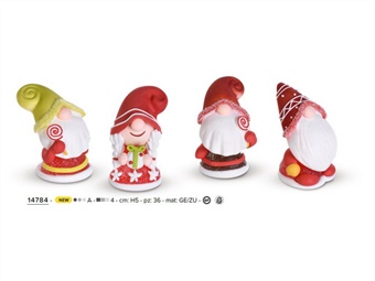 DEC ZUC GNOMI NATALE H CM 5 PZ 36 4 MOD - AZO FREE