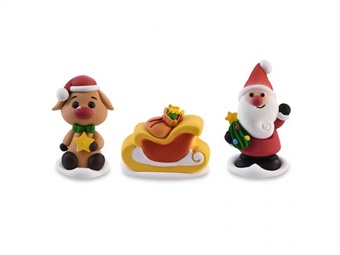 DEC ZUC KIT NATALE CON SLITTA H 6 CM PZ 30 - 3 MOD