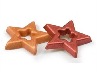 DEC ZUC STELLA BUCATA NATALE CCBCO ORO-PAPRIKA CM 3,4 PZ 72