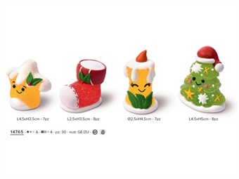 DEC ZUC/GEL SOGGETTI NATALE ASSORTITI 3D PZ 30 4 MOD - AZO FREE