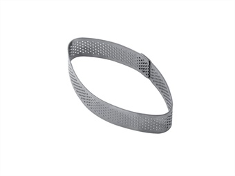 FASCIA INOX OVALE MICROFORATA MONOPORZIONE CM 5,3X9,85 H 2