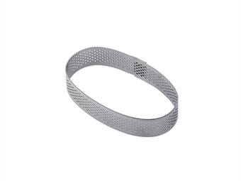 FASCIA INOX OVALE MICROFORATA MONOPORZIONE CM 5,4X9,2 H 2