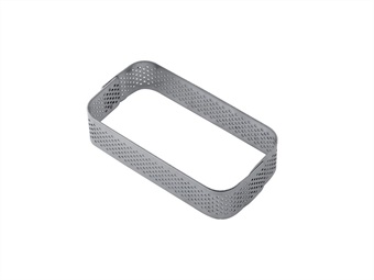 FASCIA INOX RETTANGOLARE MICROFORATA MONOPORZIONE CM 8,8X4,6 H 2