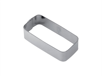 FASCIA INOX RETTANGOLARE MONOPORZIONE CM 7,8X3,65 H 2