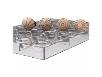 KIT SEMISFERA 01 + 4 TIMBRI IN SILICONE PRALINA DIAM 31 H 16,5 MM - TIMBRO DIAM 31 H 17 MM -TIPO A