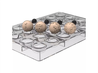 KIT SEMISFERA 01 + 4 TIMBRI IN SILICONE PRALINA NATALE DIAM 31 H 16,5 MM  -TIPO B