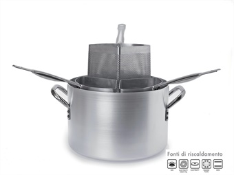 PADELLA CUOCIPASTA ALLUMINIO 3 SPICCHI DIAM CM 36 H CM 22 LT 21.0