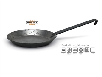 Padella in ferro bassa rigata 1 manico