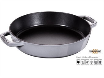 PIROFILA TONDA GHISA SMALTATA GRIGIO GRAFITE STAUB DIAMETRO CM 34