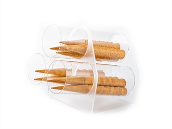 PORTA CONI A 3 VANI TONDI CM 36X32 H 39 CON 3 COPERCHI