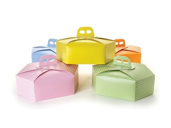 SCATOLA COLOMBA ESAGONALE GR 750 VERDE POIS CM 34X20 H 11