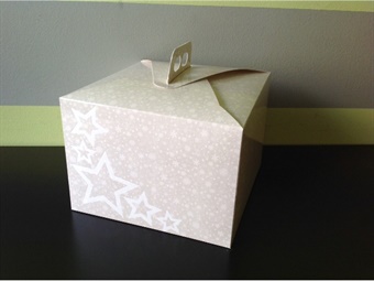 SCATOLA PANETTONE ALTO GR 750 WARM GREY CM 18,5 X 18,5 H 19