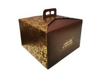 SCATOLA PANETTONE ALTO KG 1 MOSAICO GOLD MOKA CM 20 X 20 H 21 - PZ 100