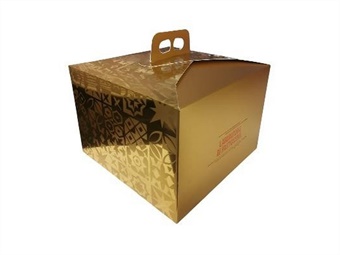 SCATOLA PANETTONE BASSO KG 1 MOSAICO GOLD CM 25 X 25 H 18 - PZ 100