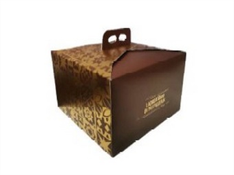 SCATOLA PANETTONE BASSO KG 1 MOSAICO GOLD MOKA CM 25 X 25 H 18 - PZ 100