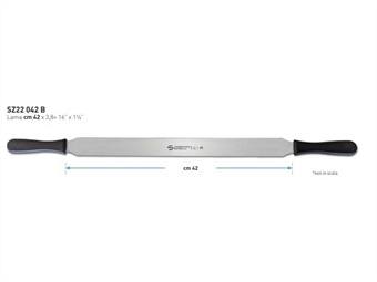 SPATOLA 2 MANICI ACCIAIO INOX LAMA CM 42 MODELLO SUPRA