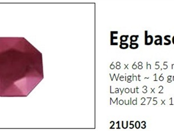 STAMPO BASETTA POLICARBONATO UOVA DIAMOND MM 68X68 H 5,5 GR 16 - 6 IMPRONTE