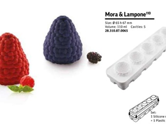STAMPO SILICONE MORA LAMPONE 110 ML DIAM MM 65H67 - 5 IMPRONTE