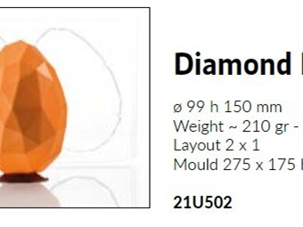 STAMPO UOVA POLICARBONATO DIAMOND DIAM MM 99 H 150 GR 210 - 2 IMPRONTE