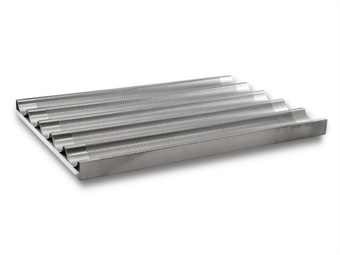 TEGLIA ALLUMINIO ONDULATA FORATA CM 40X60  5 CANALI LATO LUNGO