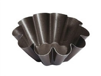 TORTIERINA BRIOCHE ONDULATA TEFLONATA DIAM SUP MM 80 - INF 40 H 35 - PZ 12