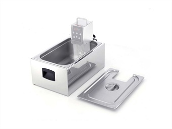 VASCA INOX GN 1/1 PER SOFT COOKER XP CON COPERCHIO E RUBINETTO