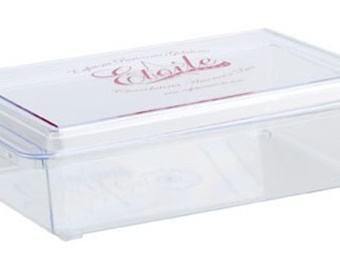 VASSOIO TIRAMISU' TRASPARENTE 9 P CM 23,5X15  H 5,5 CON COPERCHIO PZ 80